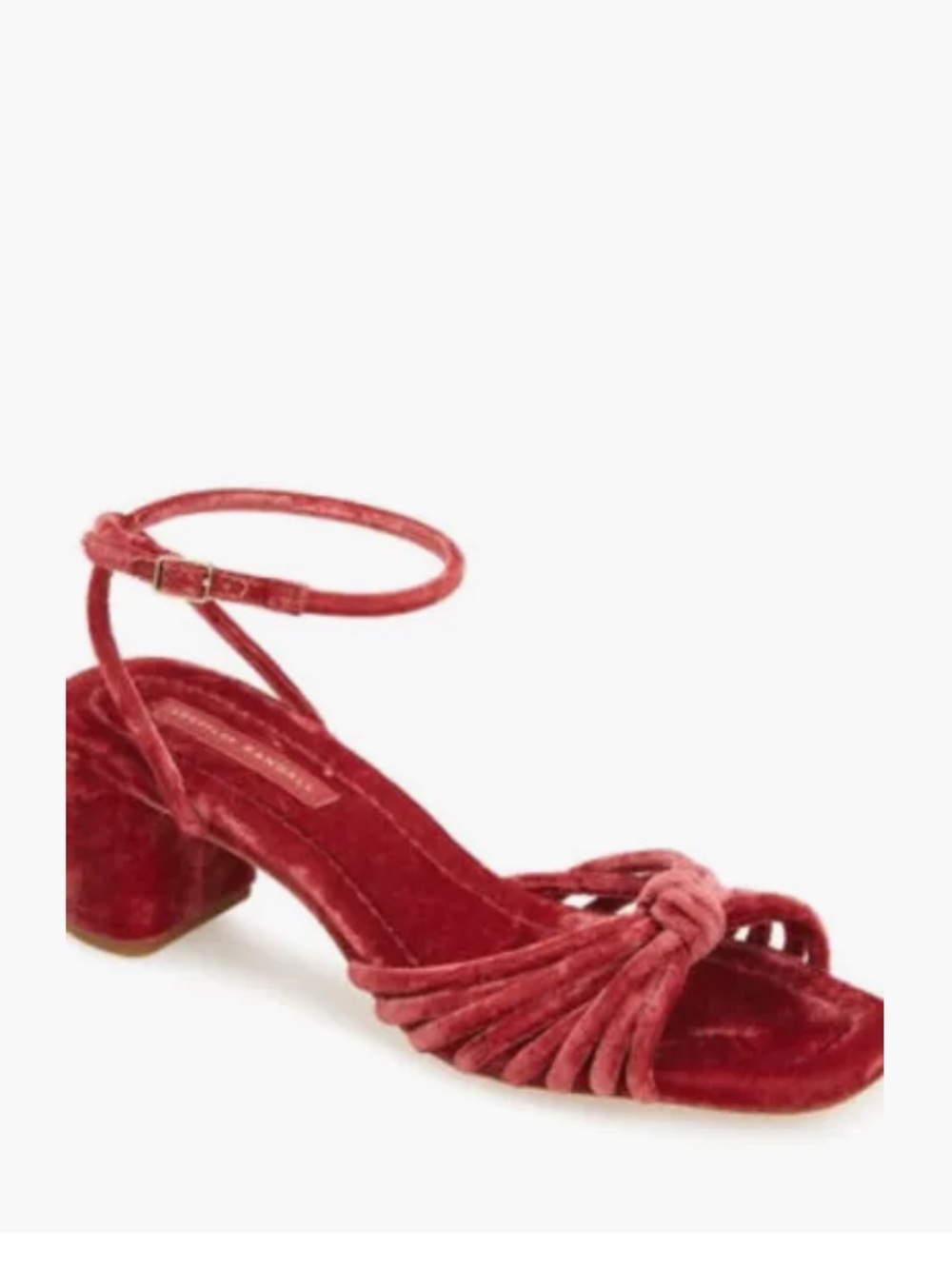Loeffler Randall Olivia Ankle Strap Sandal in Velvet Tea Rose Size 9 - Picture 6 of 11